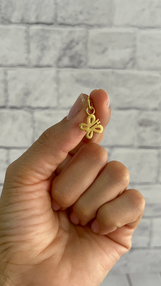 Dije Mariposa Plata 925 con Baño de Oro