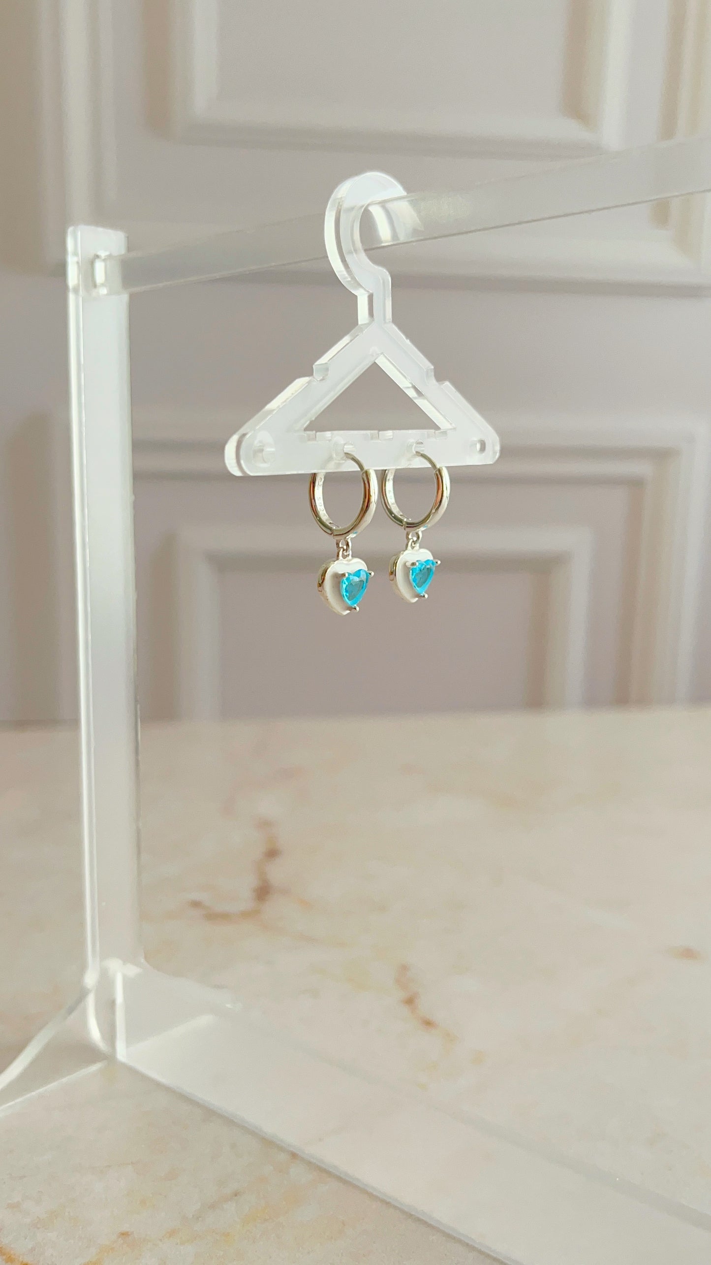 Argollas corazones colgando Plata 925