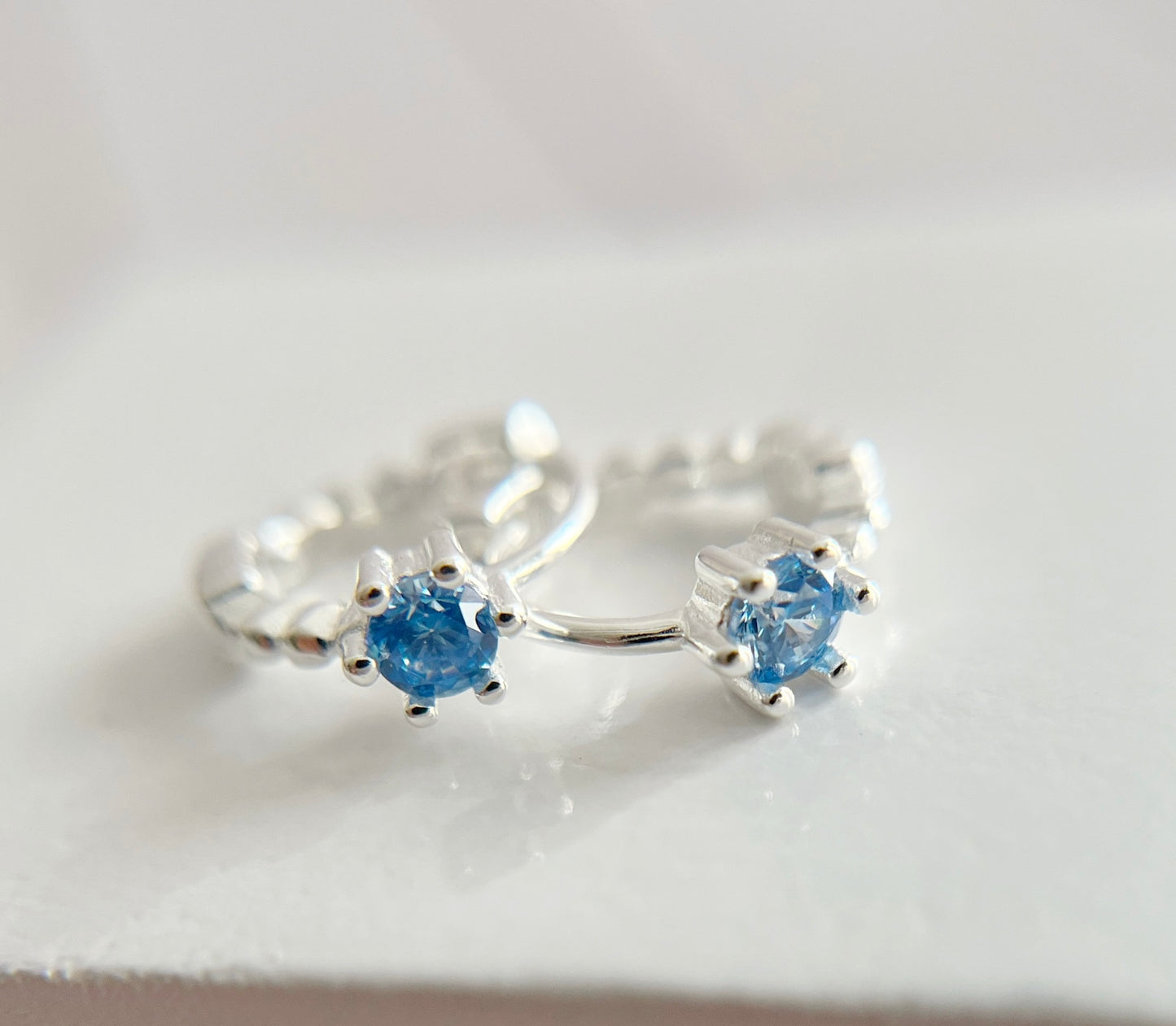 Argollas Cristal Azul