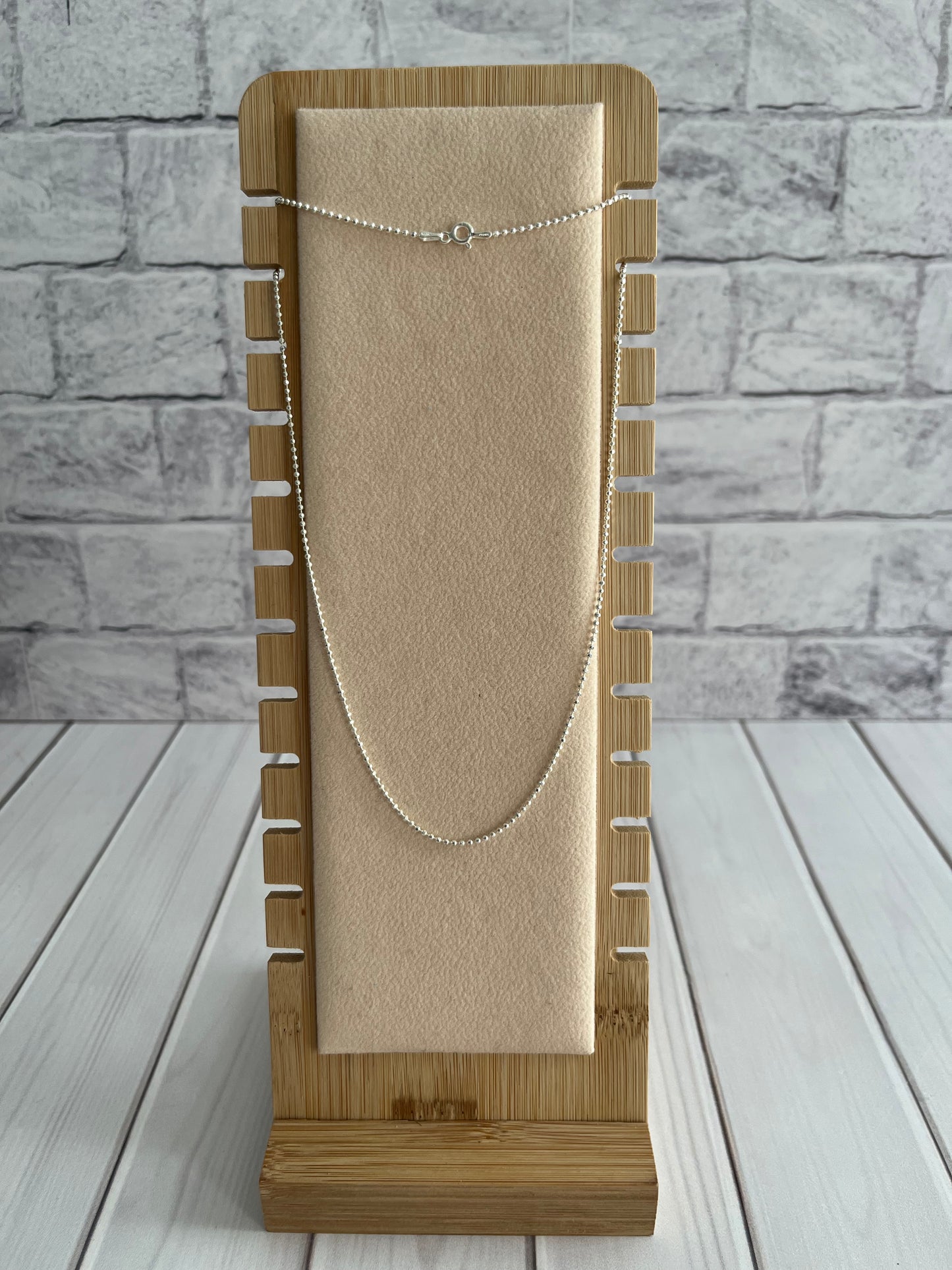 Cadena Bolitas Brillantes Plata 925