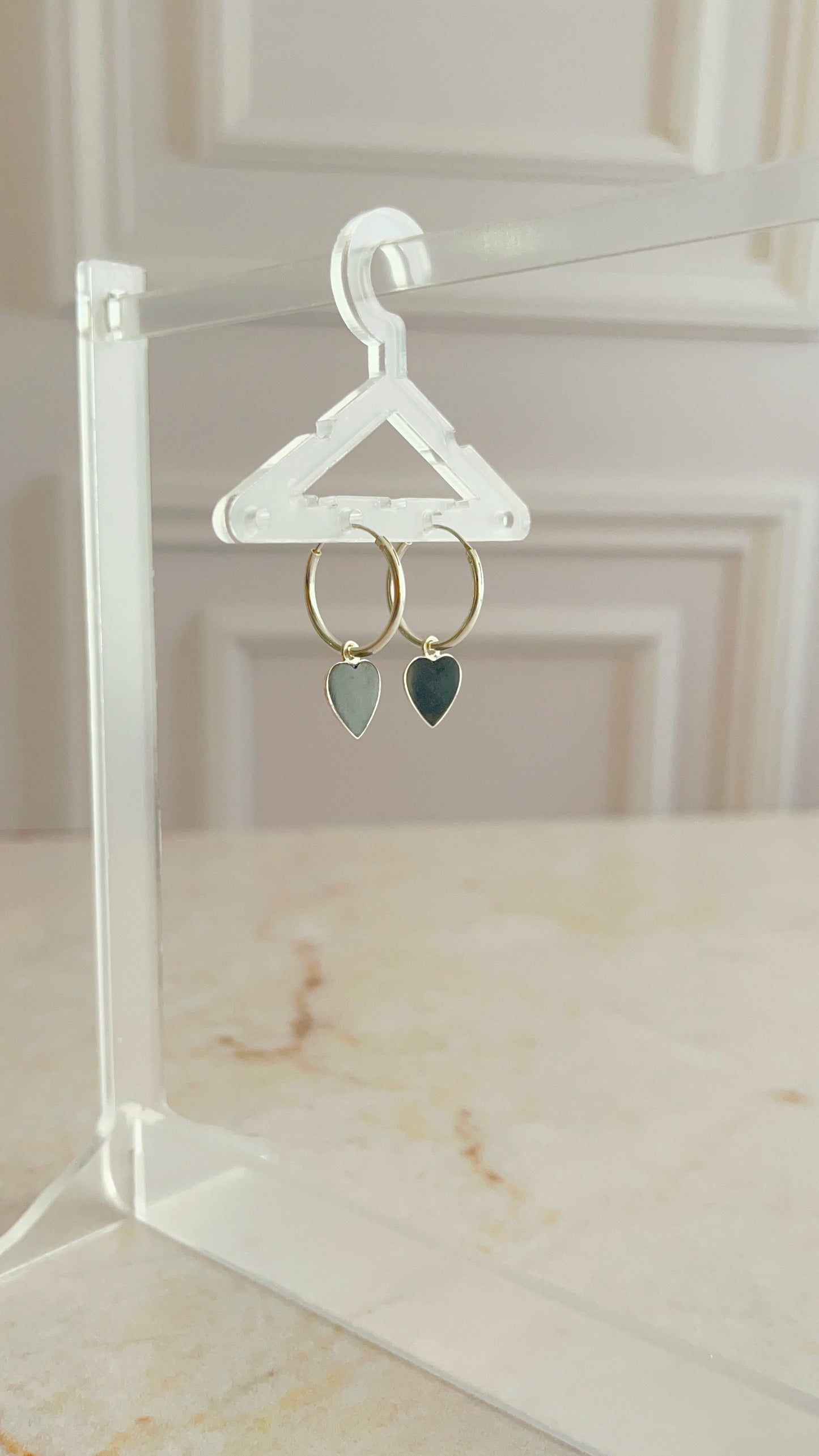 Argollas Corazón Colgando Plata 925