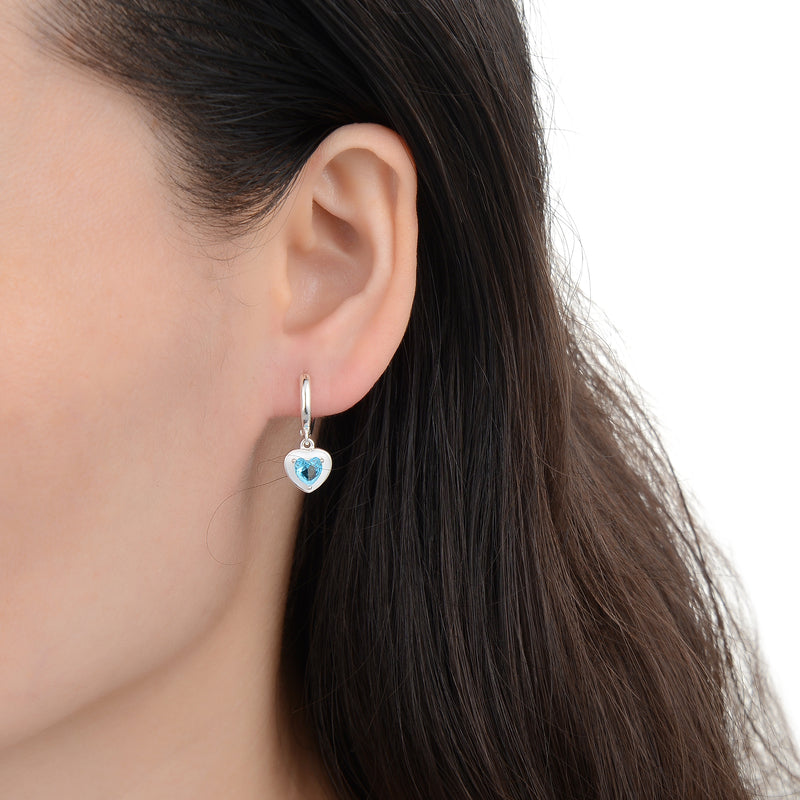 Argollas corazones colgando Plata 925