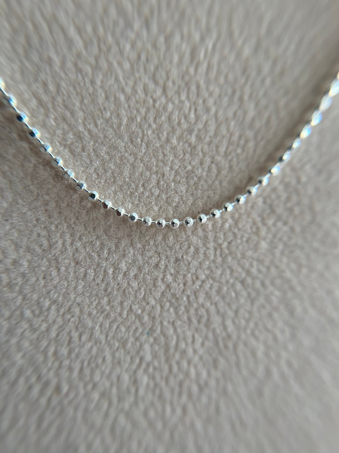 Cadena Bolitas Brillantes Plata 925