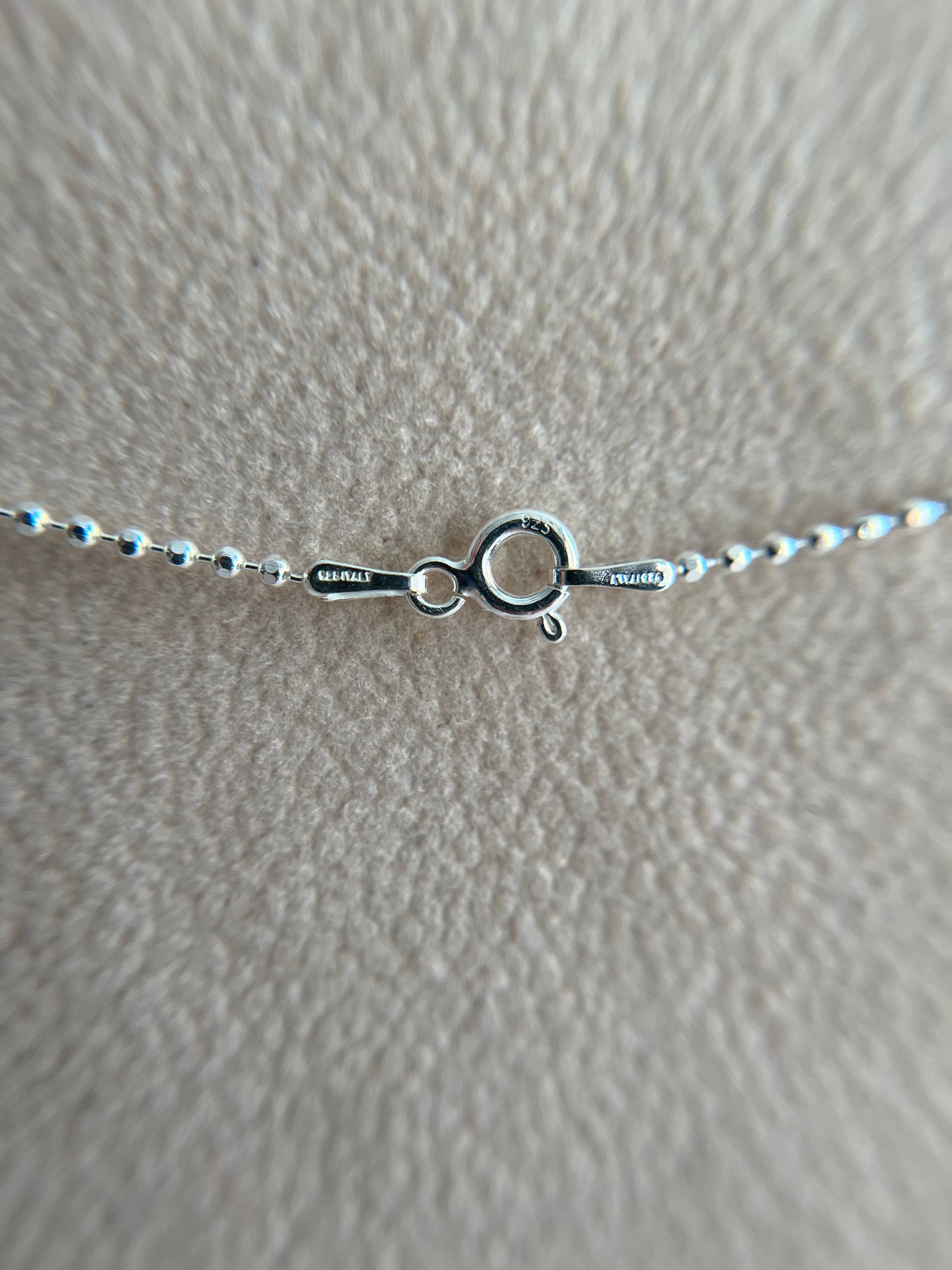 Cadena Bolitas Brillantes Plata 925
