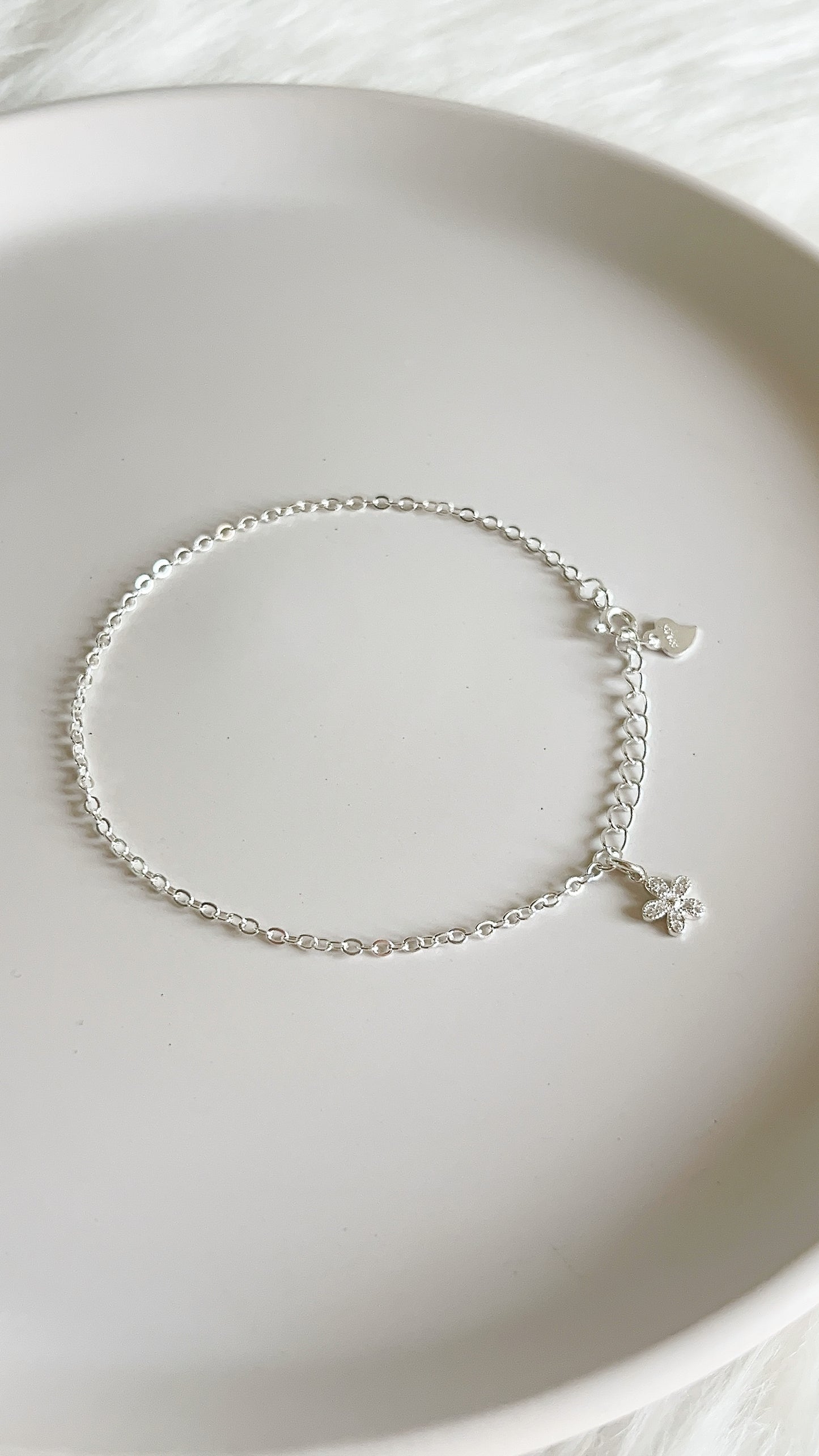 Pulsera Flor 20cm Ajustable - Plata 925