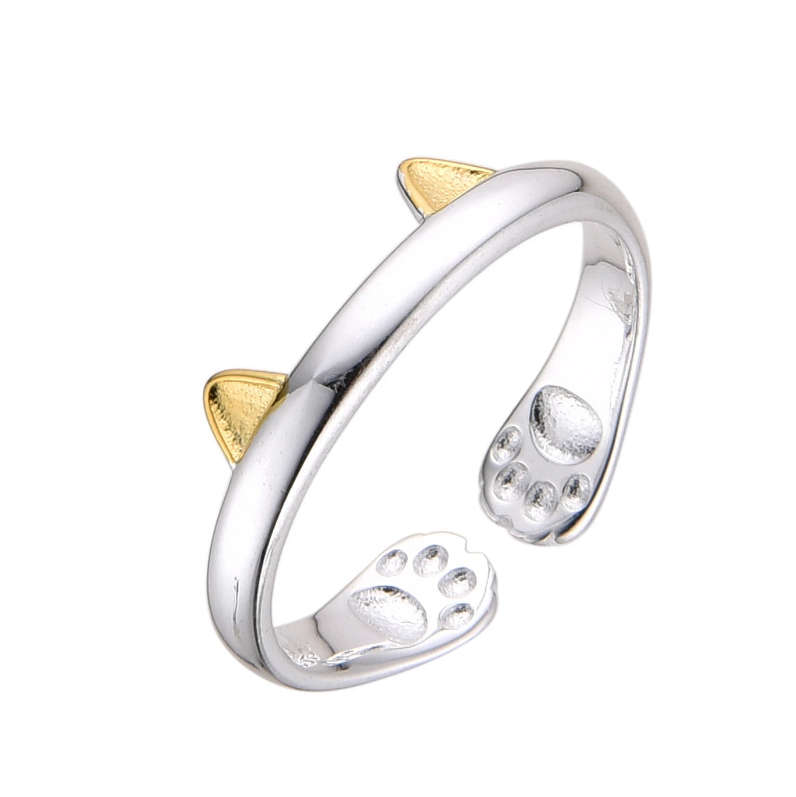 Anillo Orejas de Gato Ajustable Plata 925