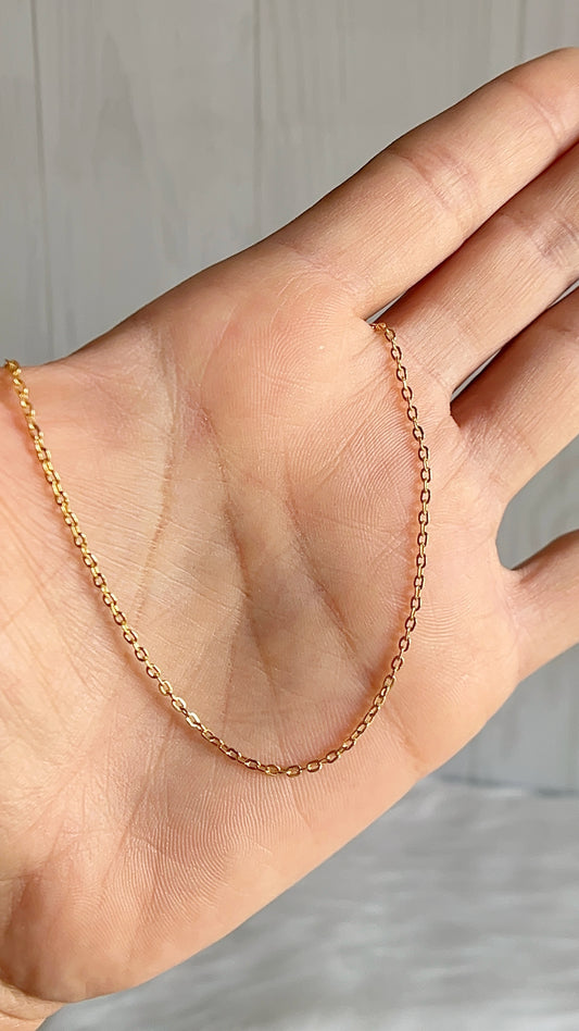 Cadena Forzatina 40cm - Plata 925 con Baño de Oro