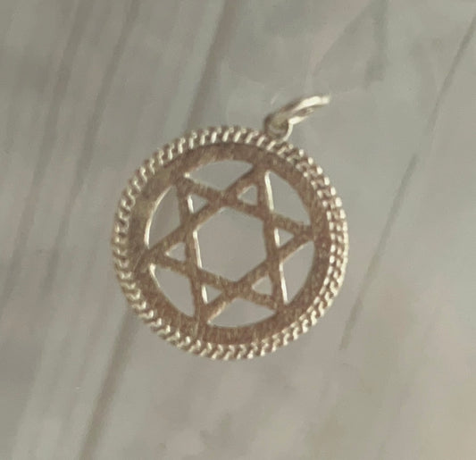 Estrella de David Redonda 2,2cm Plata 925
