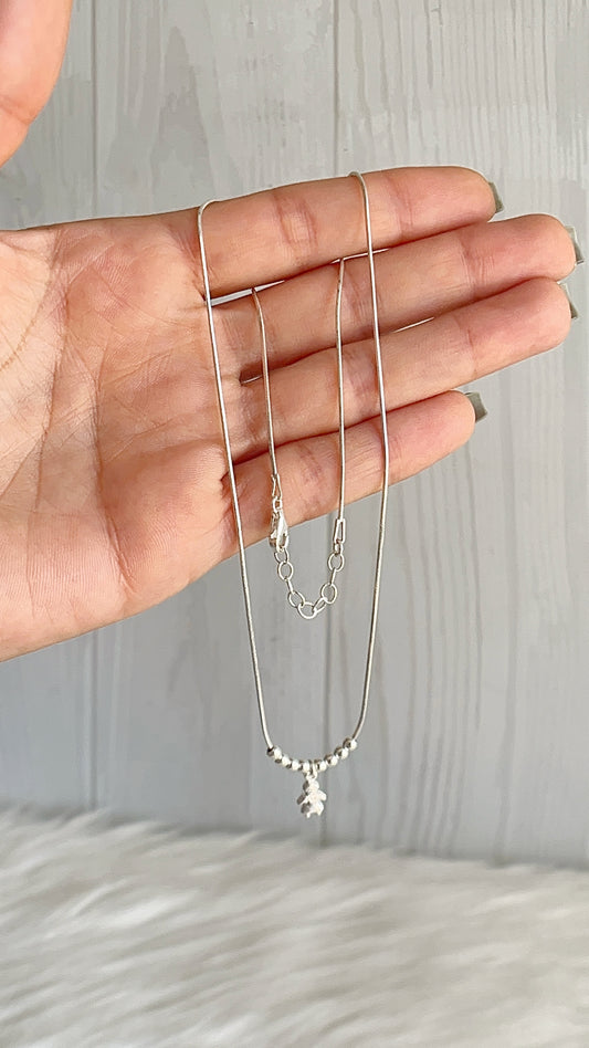 Gargantilla Dije Niña 45cm Ajustable - Plata 925
