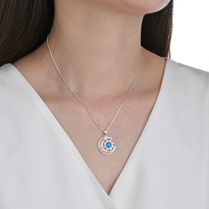 Dije Luna y Sol 1,8cm - Plata 925