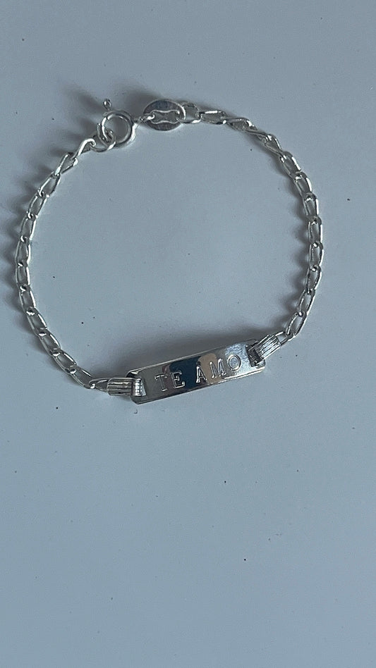Esclava Grabado Te Amo 13cm Plata 925