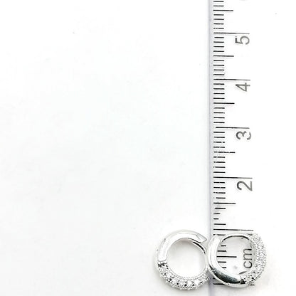 Argollas Cristales 1cm - Plata 925