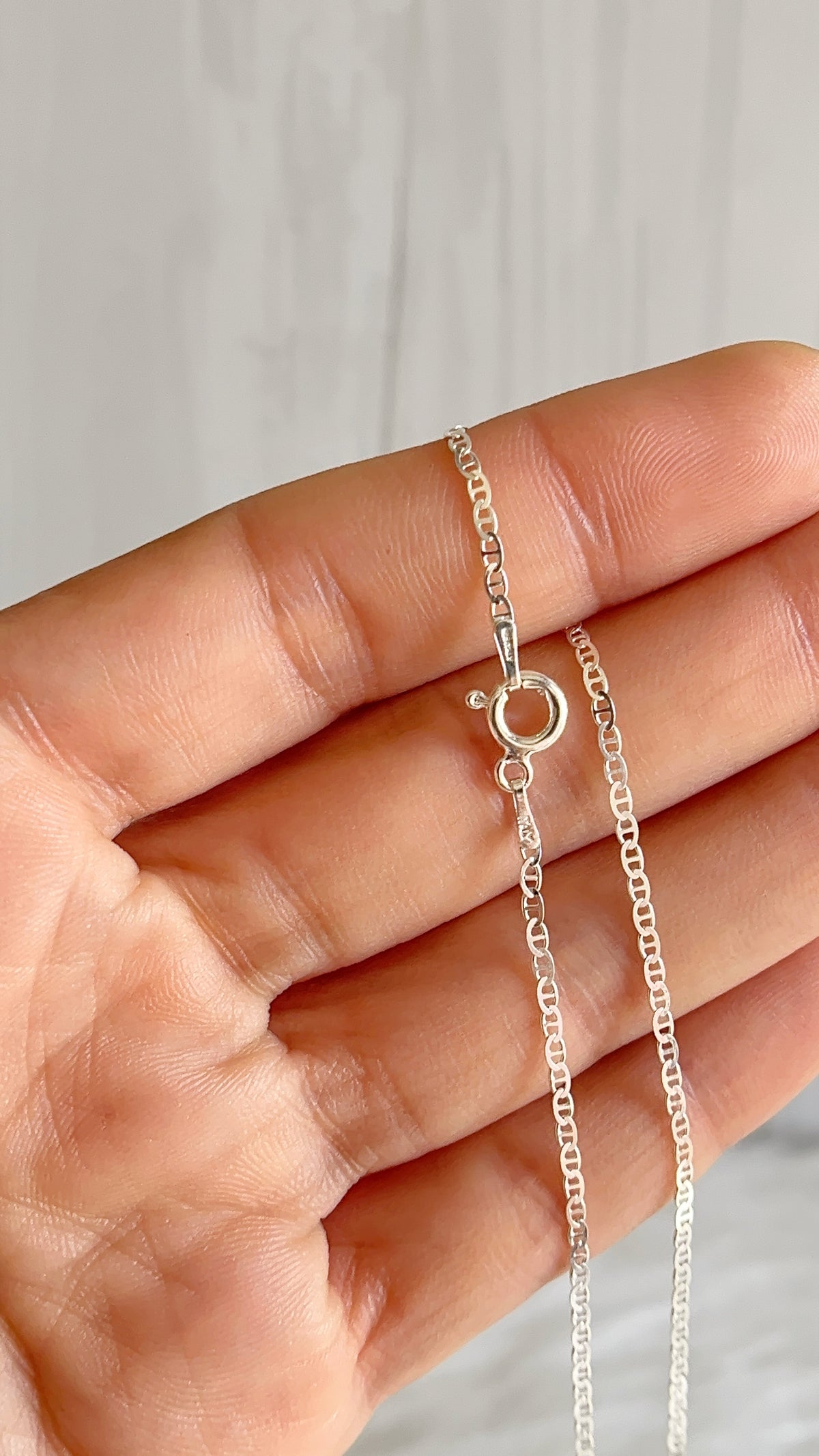 Cadena 40cm, 45cm, 50cm y 60cm Gucci Plana Delgada - Plata 925