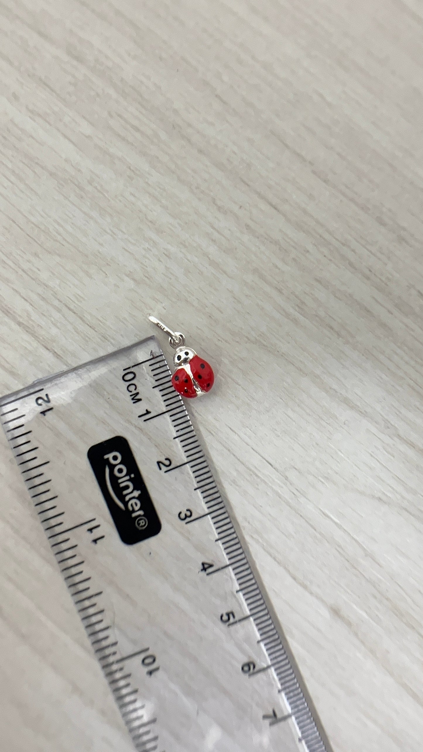 Dije Mariquita 1cm - Plata 925