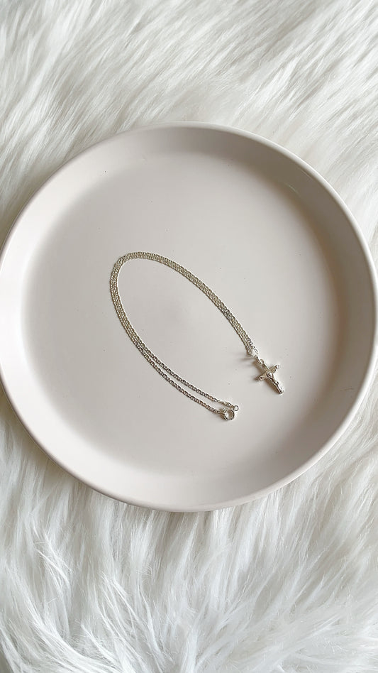 Cadena 40cm con Cristo 2cm- Plata 925