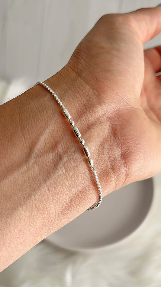 Pulsera Punto y Raya 19cm - Plata 925