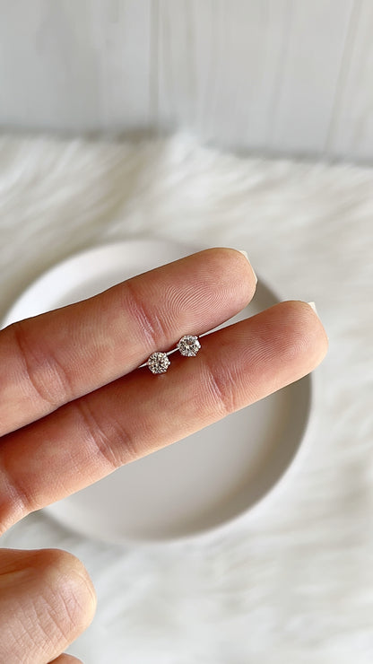 Zarcillos Zircones 4mm Plata 925