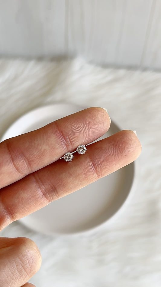 Zarcillos Zircones 4mm Plata 925