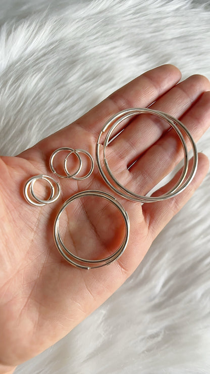 Argollas Lisas Gruesas  - Plata 925