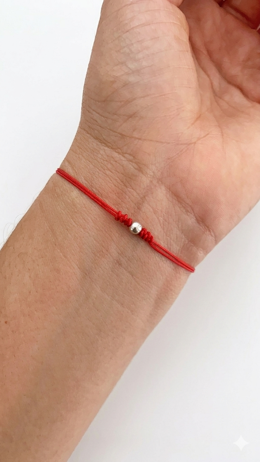 Pulsera Hilo Rojo Balin - Plata 925