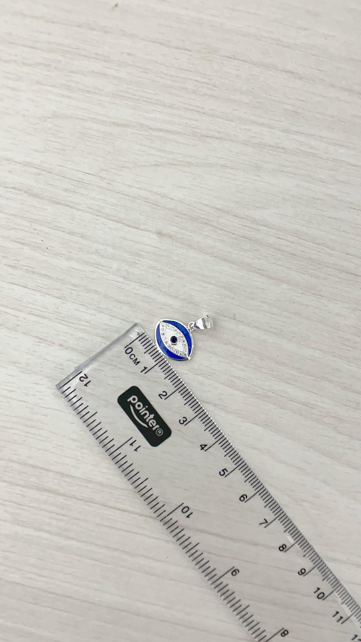 Dije Ojo Turco Ovalado 1,2cm - Plata 925