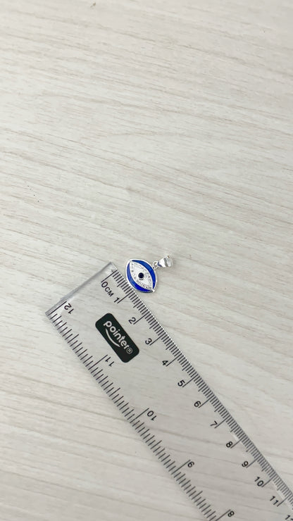 Dije Ojo Turco Ovalado 1,2cm - Plata 925