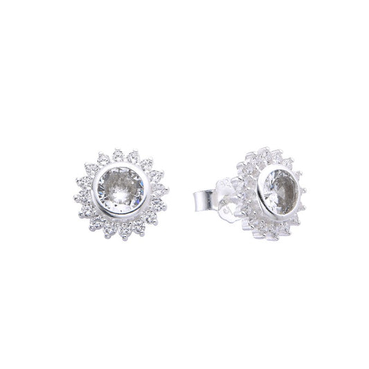 Zarcillo Flor de Cristal Plata 925