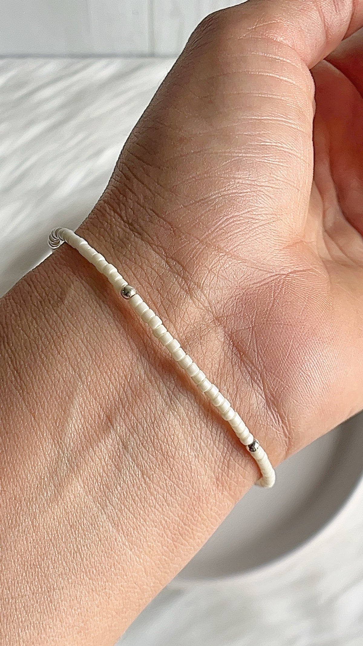 Juego Gargantilla y Pulsera Pulsera Mostacilla - Plata 925