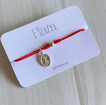 Pulseras Ajustables con Medallas Religiosas Plata 925