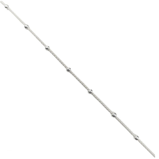 Cadena Tejido Coreano Bolas 3mm 60cm Plata 925
