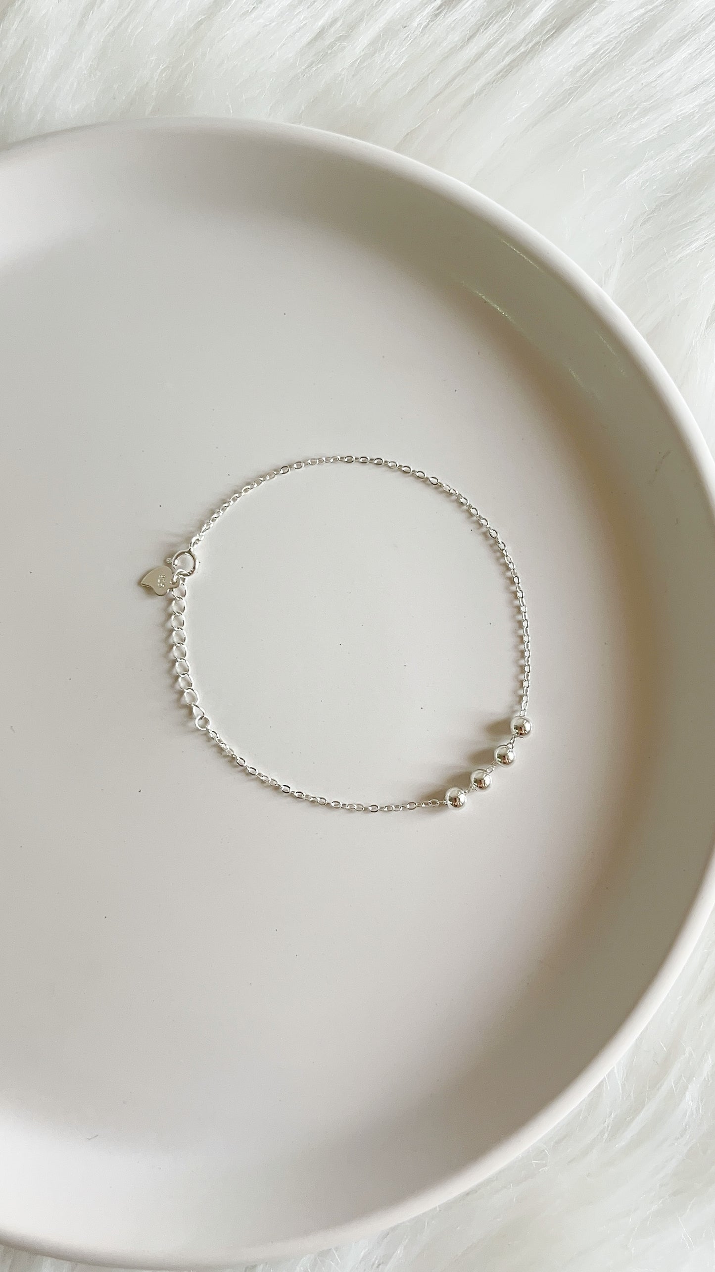 Pulsera Bolas 20cm Ajustable - Plata 925