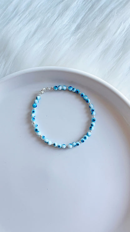 Pulsera Ojos y Balines 17,5cm - Plata 925
