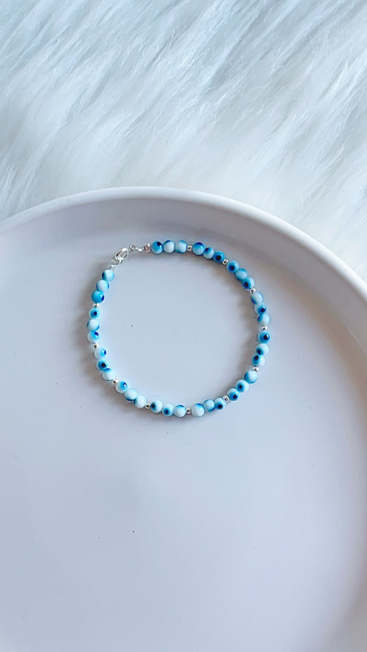 Pulsera Ojos y Balines 17,5cm - Plata 925