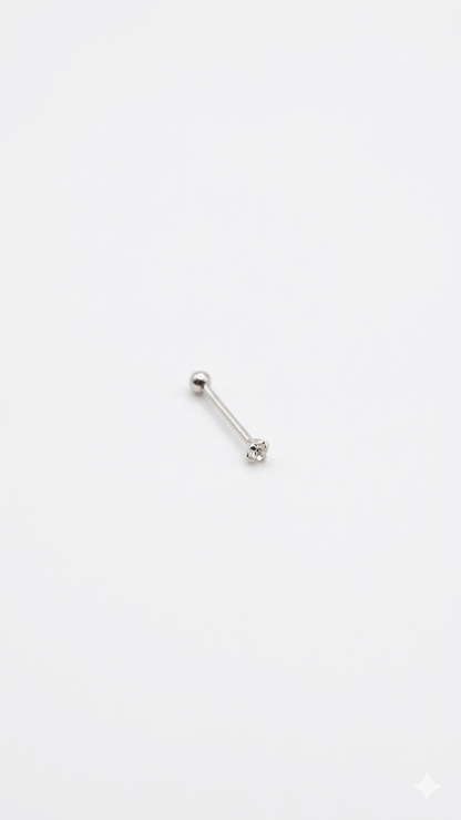 Piercing de Nariz Cristal 2mm - Plata 925