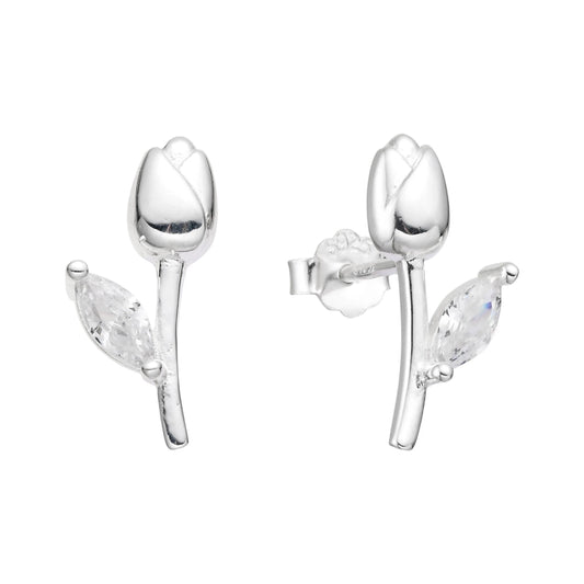 Zarcillos Tulipanes Plata 925