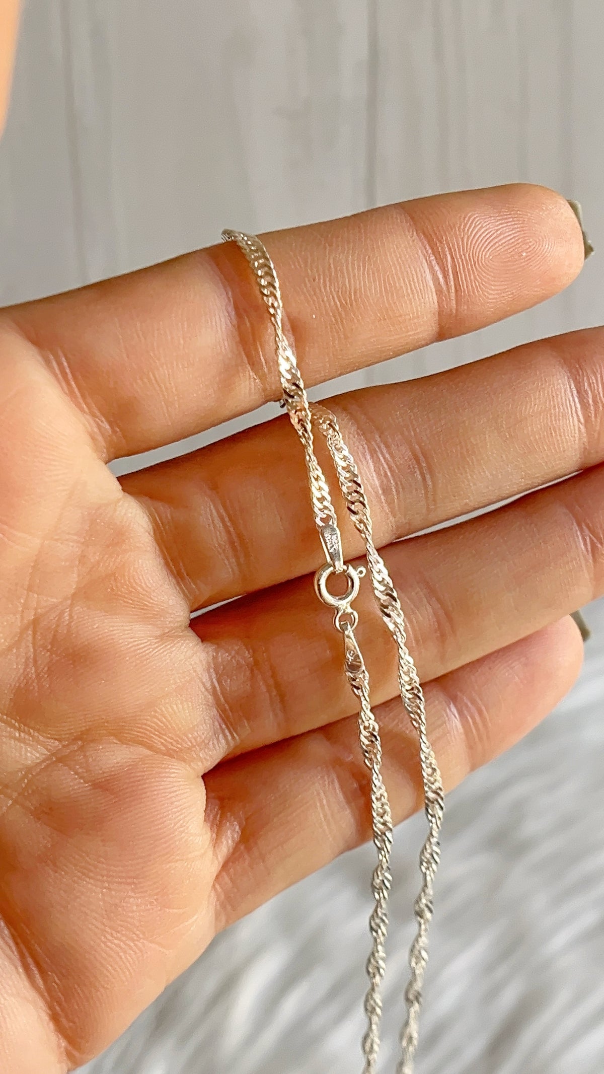 Cadena 40cm, 50cm y 60cm Singapur - Plata 925