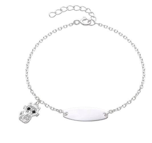 Esclava Con Dije Gato Flor o Cruz 16cm Plata 925