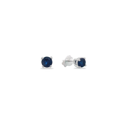Zarcillos Cristal Azul 2mm - Plata 925