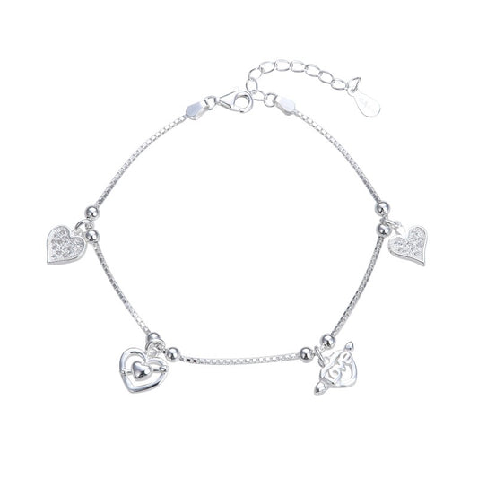 Pulsera Varios Dijes de Corazon 20cm