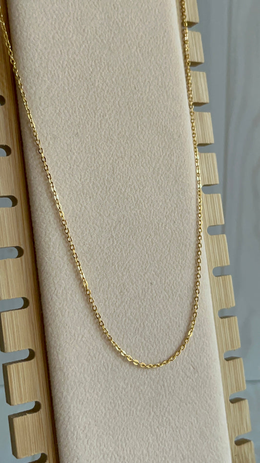 Cadena Grumett 40cm - Plata 925 con Baño de Oro