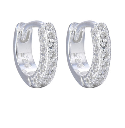 Argollas Cristales 1cm - Plata 925