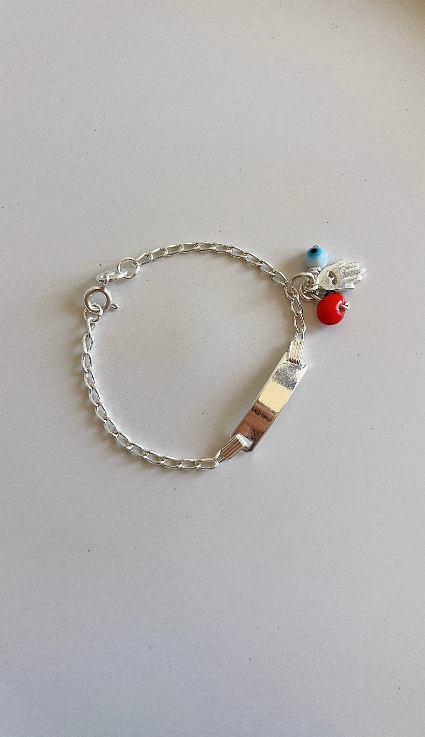 Esclava Mano, Ojo y Pionia 12,8cm - Plata 925