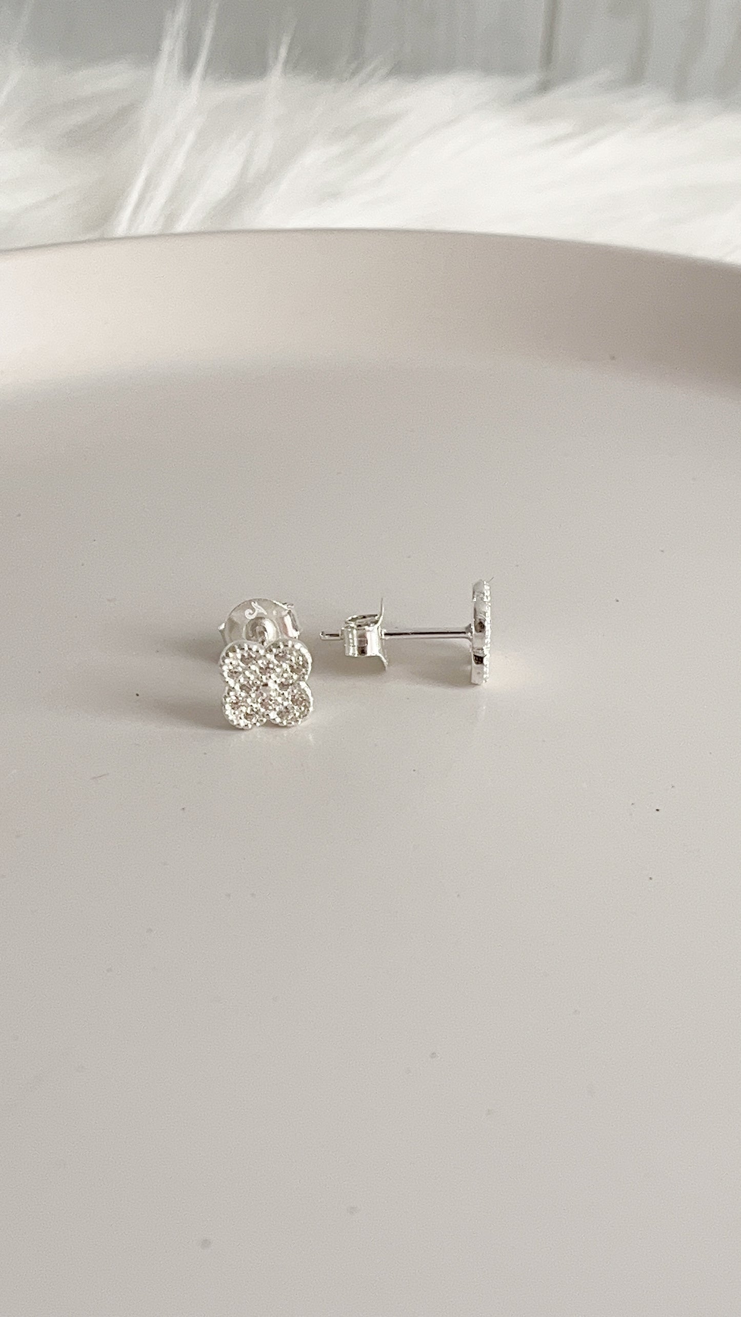 Zarcillos Flores 9mm - Plata 925