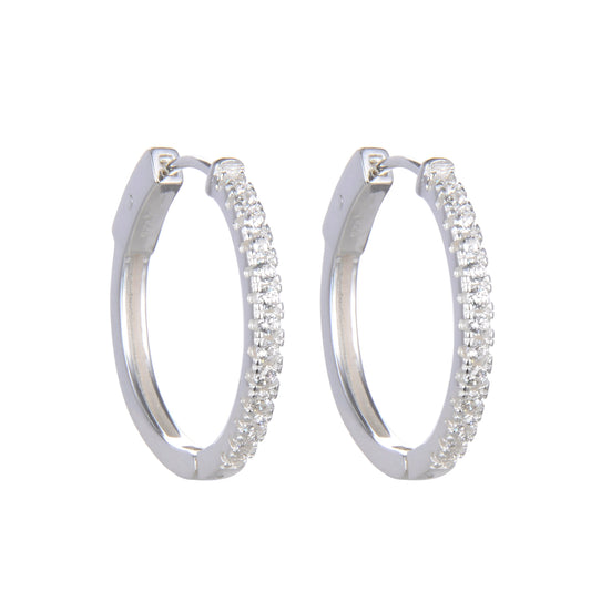 Argollas con Broche Especial 2,5cm - Plata 925