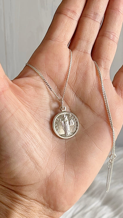 Cadena 45cm con Santa Bárbara 1.8cm -  Plata 925