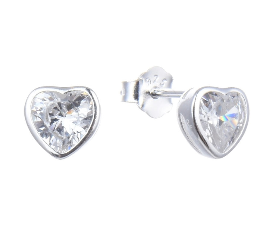 Zarcillos Corazones 5mm - Plata 925