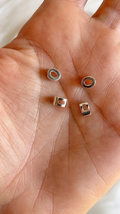 Dije Letra “O” y “P” 5mm - Plata 925