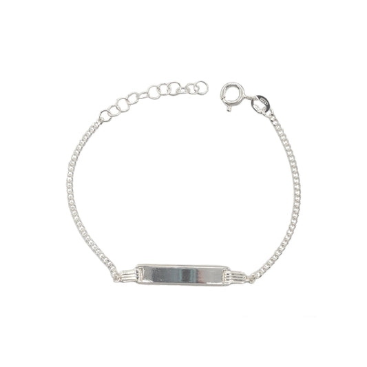 Esclava Tejido Grumett Placa Cuadrada 15cm Plata 925