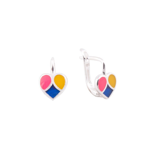 Argollas Corazones 3 Colores 1,2cm Plata 925