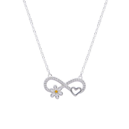 Gargantilla Infinito y Margarita 45cm Ajustable - Plata 925